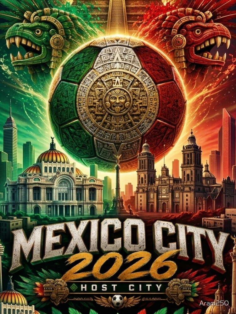Mexico City 2026 Soccer Host City Aztec Fan Art by Aram250