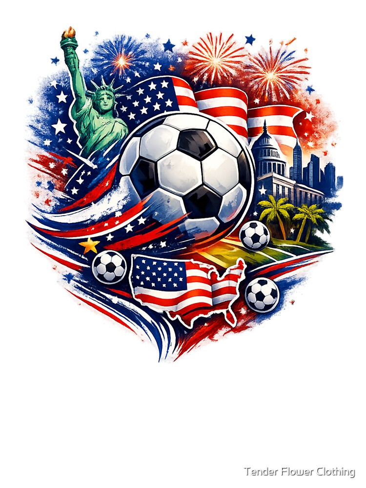 USA Soccer Festival 2026 – Patriotic Football Fan Design by Tender Flower Clothing