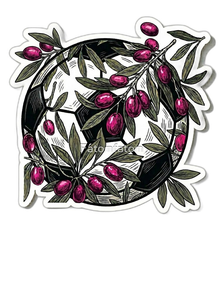 Retro 90s Football Olive Tree Branch Pink Soccer 2026 Aesthetic by Fatomfatom