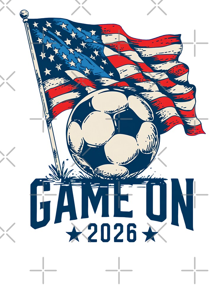 Game On 2026 Patriotic Soccer USA Flag Fan Design by RDRdesign