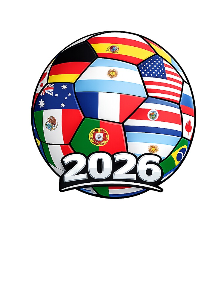 Global Soccer 2026 International Flags Ball - World Football Tournament by Grump and Co