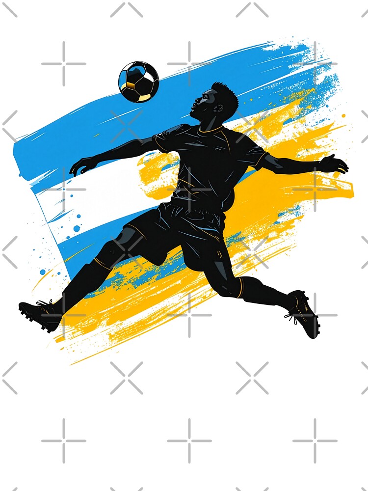 Argentina Soccer Player Art — Argentine Football Flag Action Fan Print by icemanphotos