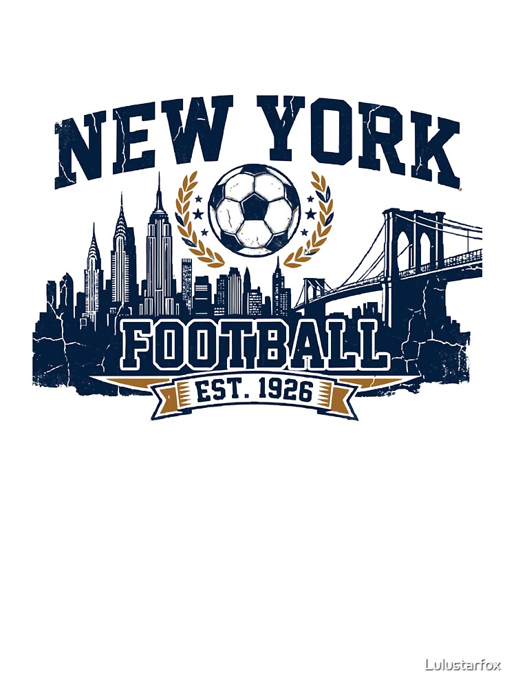 New York Football Est 1926 Vintage Soccer Skyline Badge by Lulustarfox