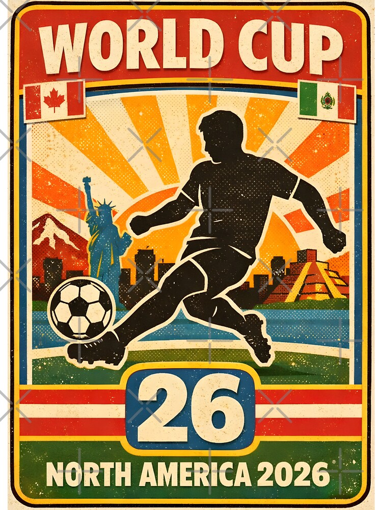 World Cup 26 North America – Retro 1970s Soccer Sticker Tee by WhisperFrame