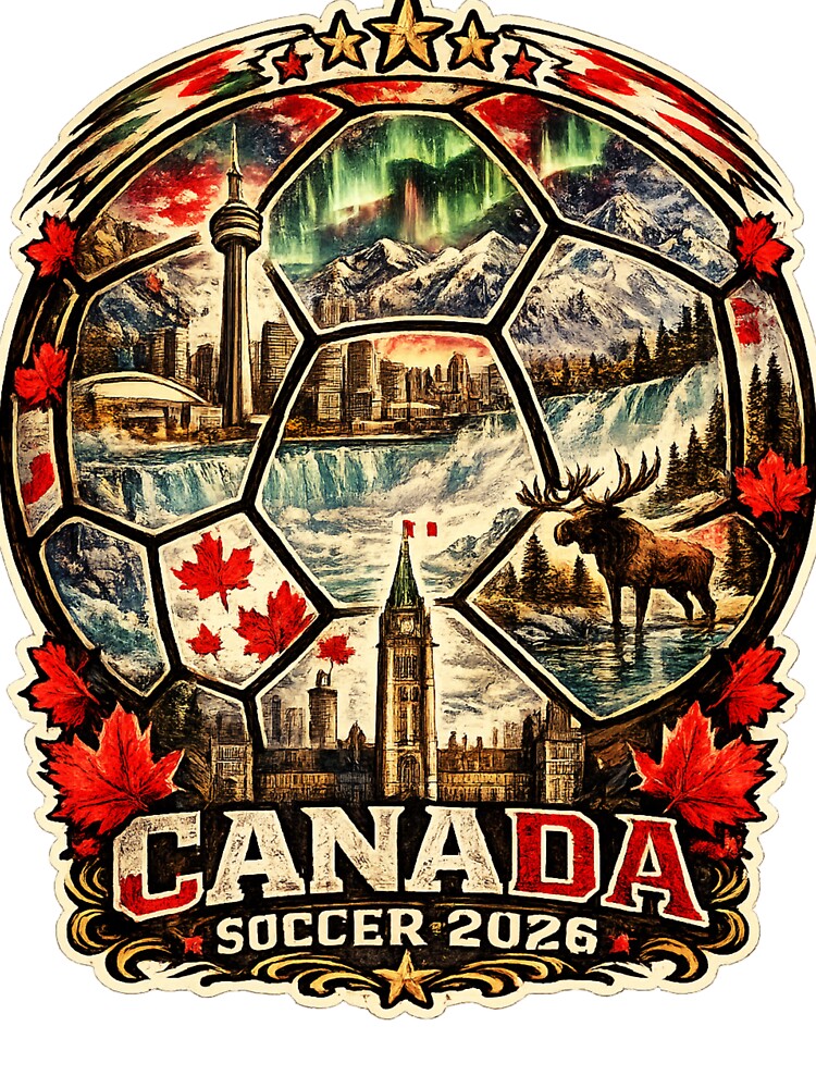 Canada Soccer Shirt - Canadian Landmarks Football Gift for Canada Fans by UrbanPrintVibes