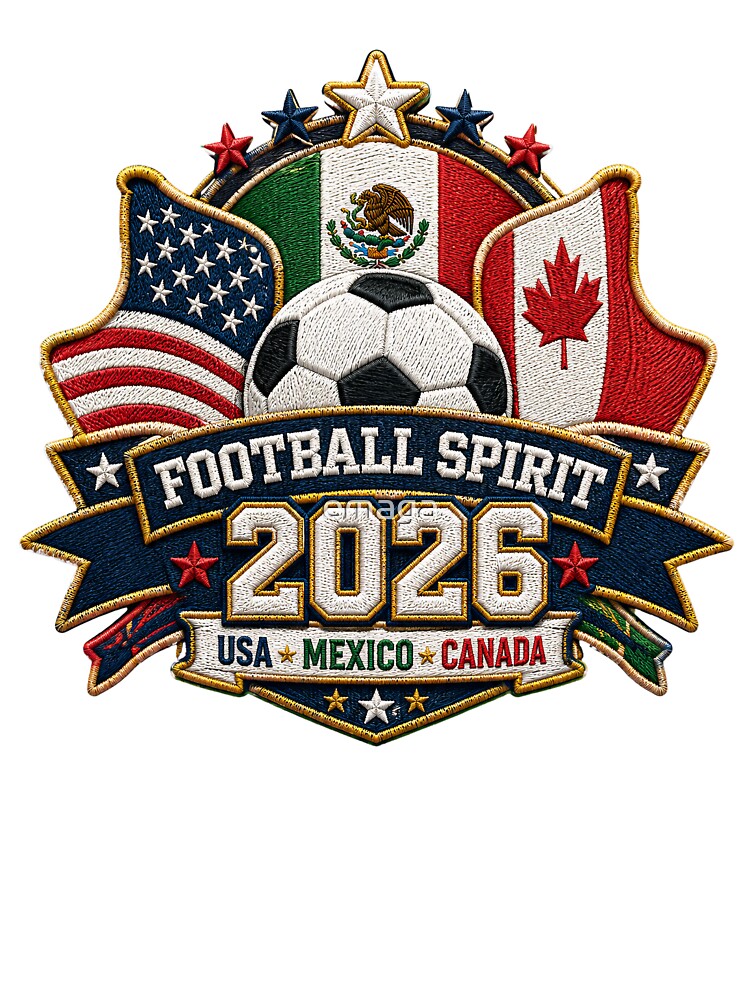 Football Spirit 2026 USA Mexico Canada Patch Design by emaga