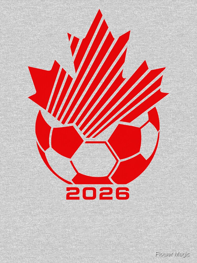 Red Maple Leaf Soccer 2026 Emblem by Flower Magic