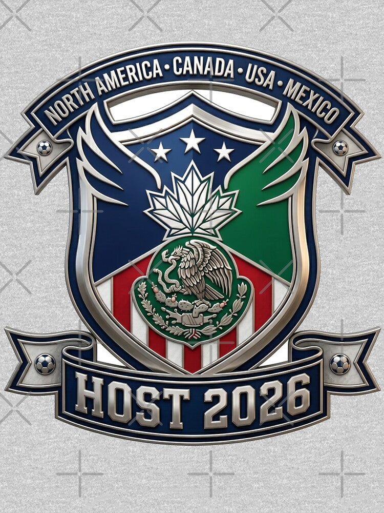 North America Soccer Host 2026 Metallic Emblem Shield by Pride Emblem Prints