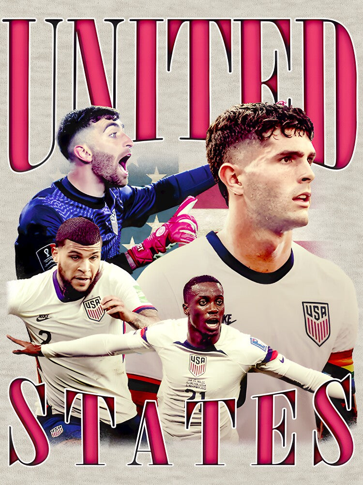USA Soccer Team Unite - Vintage Patriotic Fan Art by ChelseyKeranART