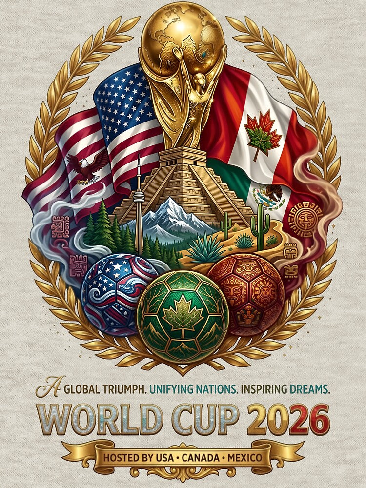 2026 World Cup USA Canada Mexico Global Triumph by Sovereign Supply Co.