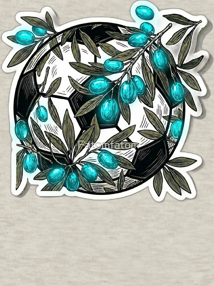 Retro 90s Football Olive Tree Branch Blue Soccer 2026 Aesthetic by Fatomfatom