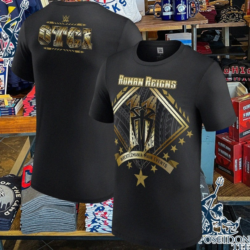 Roman Reigns 11 Wrestlemania Main Events T-shirt