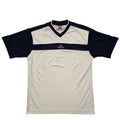 Kappa Men's White Navy Colorblock V-Neck Sports T-Shirt Size M Logo