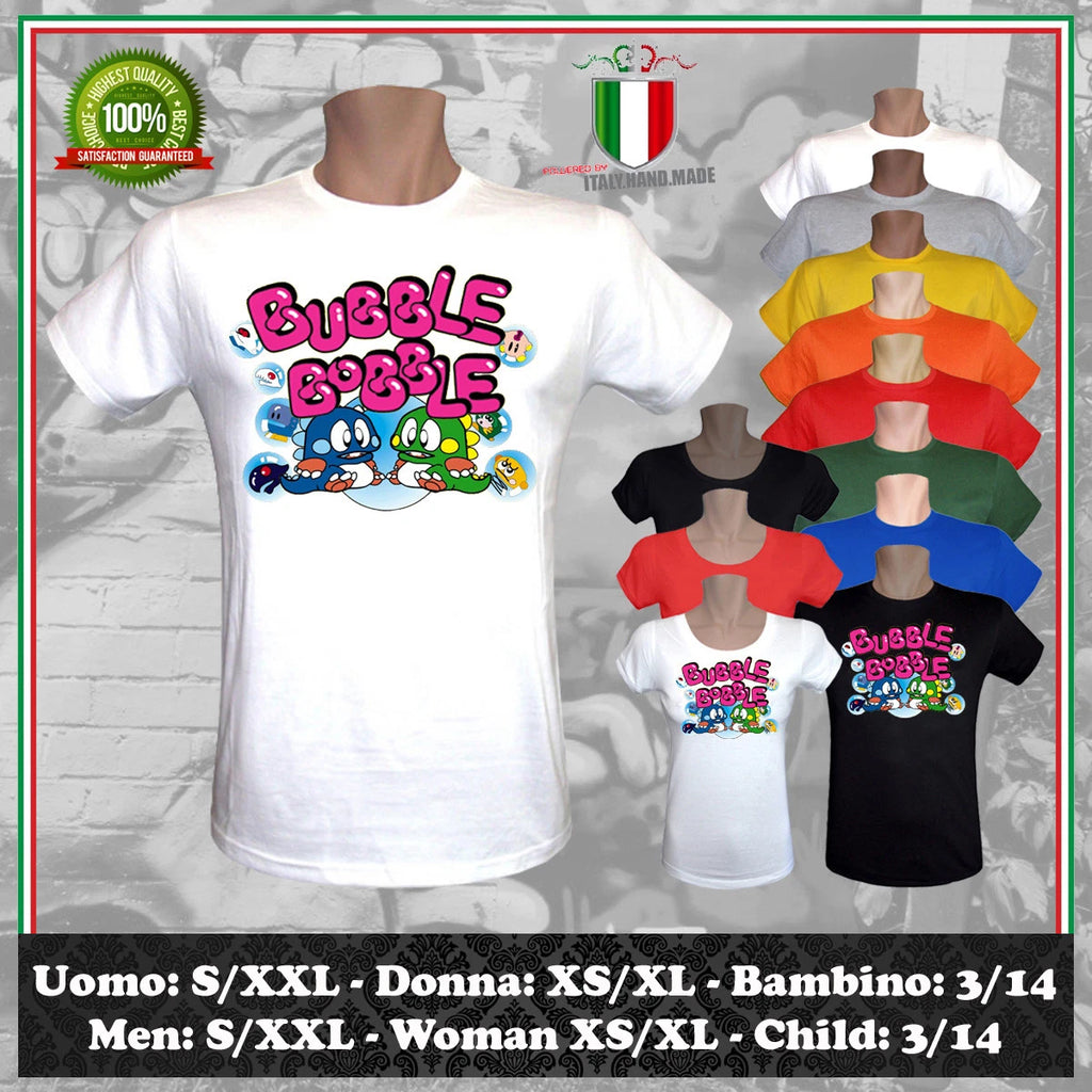 VINTAGE GAMES RETRO AMIGA COMMODORE 64 BUBBLE BOBBLE T-SHIRT MEN WOMEN CHILD