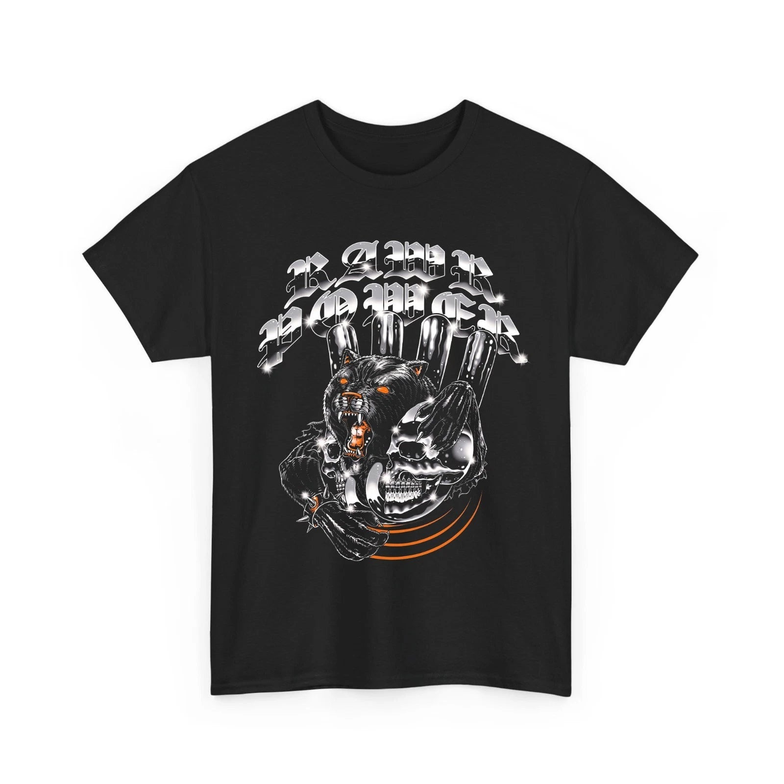 Raw Power Panther Skull Y2K Streetwear Grunge Graphic Men's T-Shirt