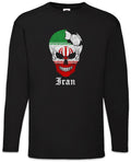 Iran Football Skull I Men's Long Sleeve T-Shirt Iranian Soccer Flag World