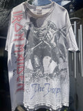 Vintage 2000s THRASHED Iron Maiden THE TROOPER AOP All Over Print Tee Size L