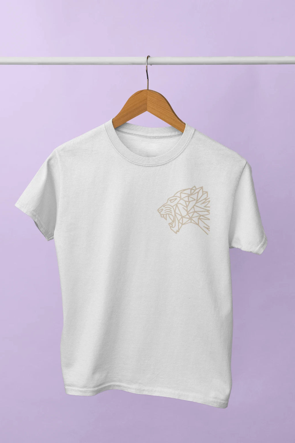 Geometric Lion Head T-Shirt Minimalist Animal Graphic Tee Unisex Cotton A163