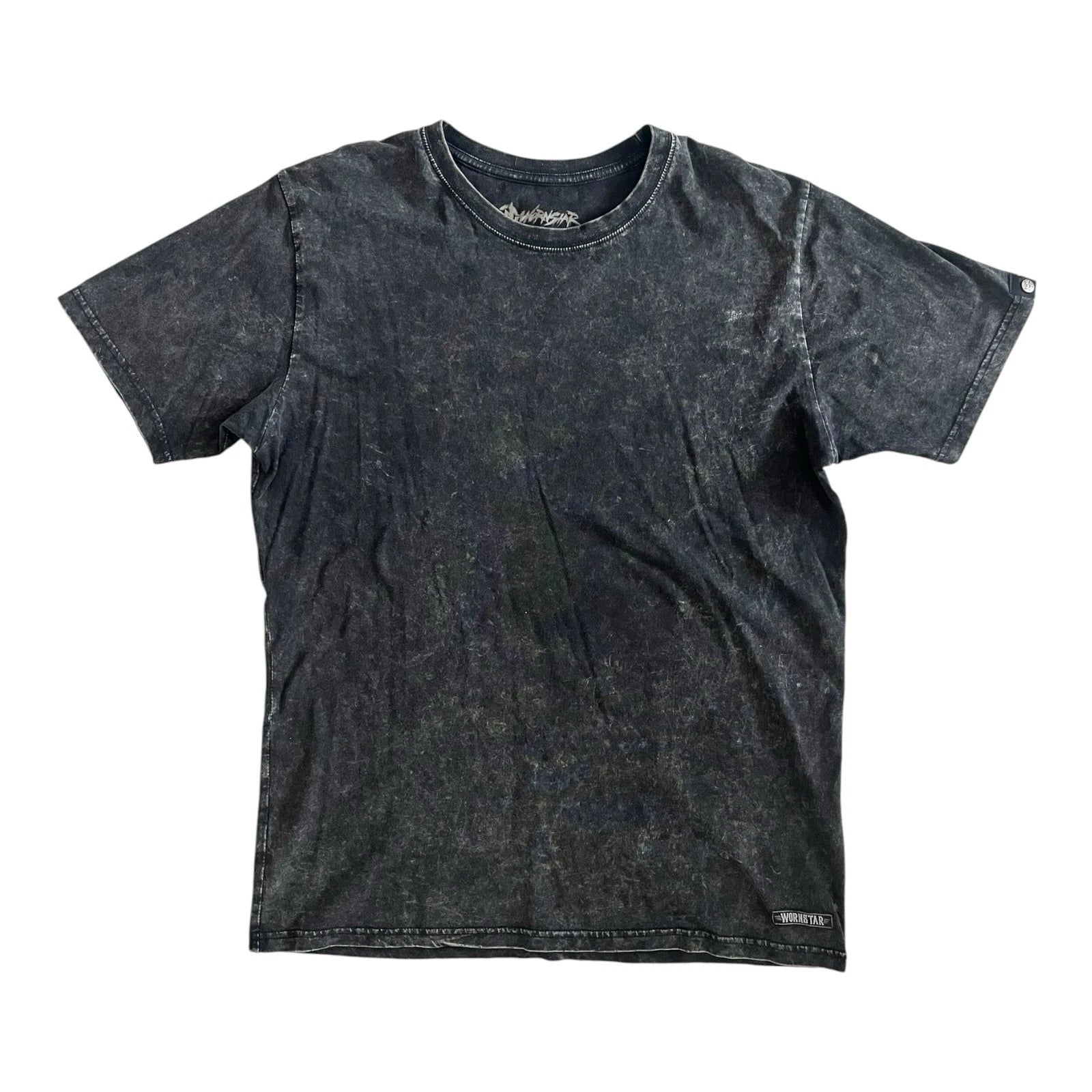 Wornstar Grunge Tee Acid Wash Black Size XL Oversized Streetwear