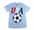 STRANGE DAZE USA SOCCER BALL BABY BLUE PUFF PRINT T-SHIRT