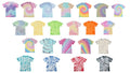 Tie Dye T-Shirts Cool Pastel Colors Kids & Adult Short Sleeve Cotton Colortone