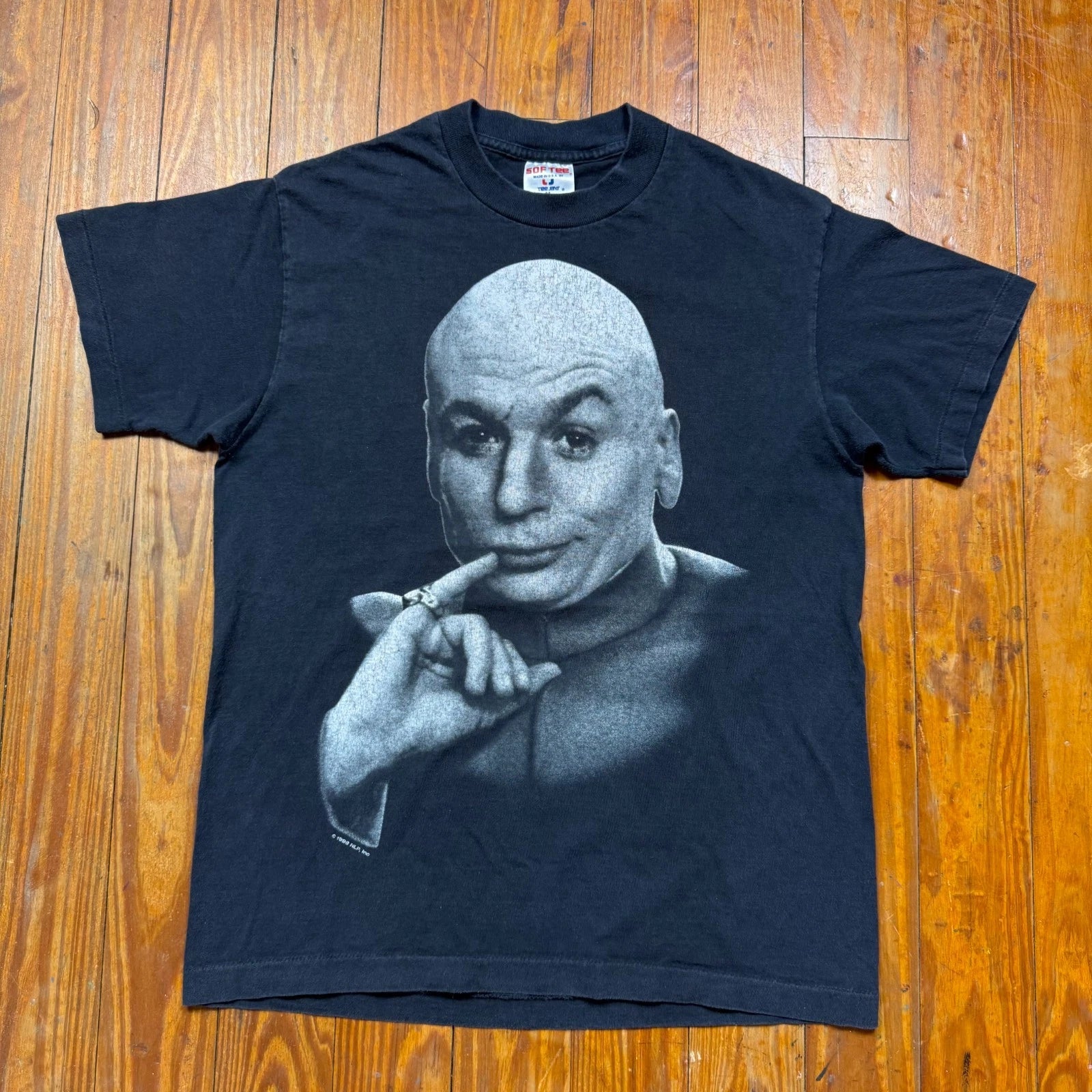 Vintage Austin Powers Dr Evil Shirt Mens Size Medium Black Movie Promo 1998 90s