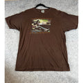 VINTAGE Y2K Jerry Garcia Liquid Blue T Shirt Mens XL Brown Graphic Tee Hippie