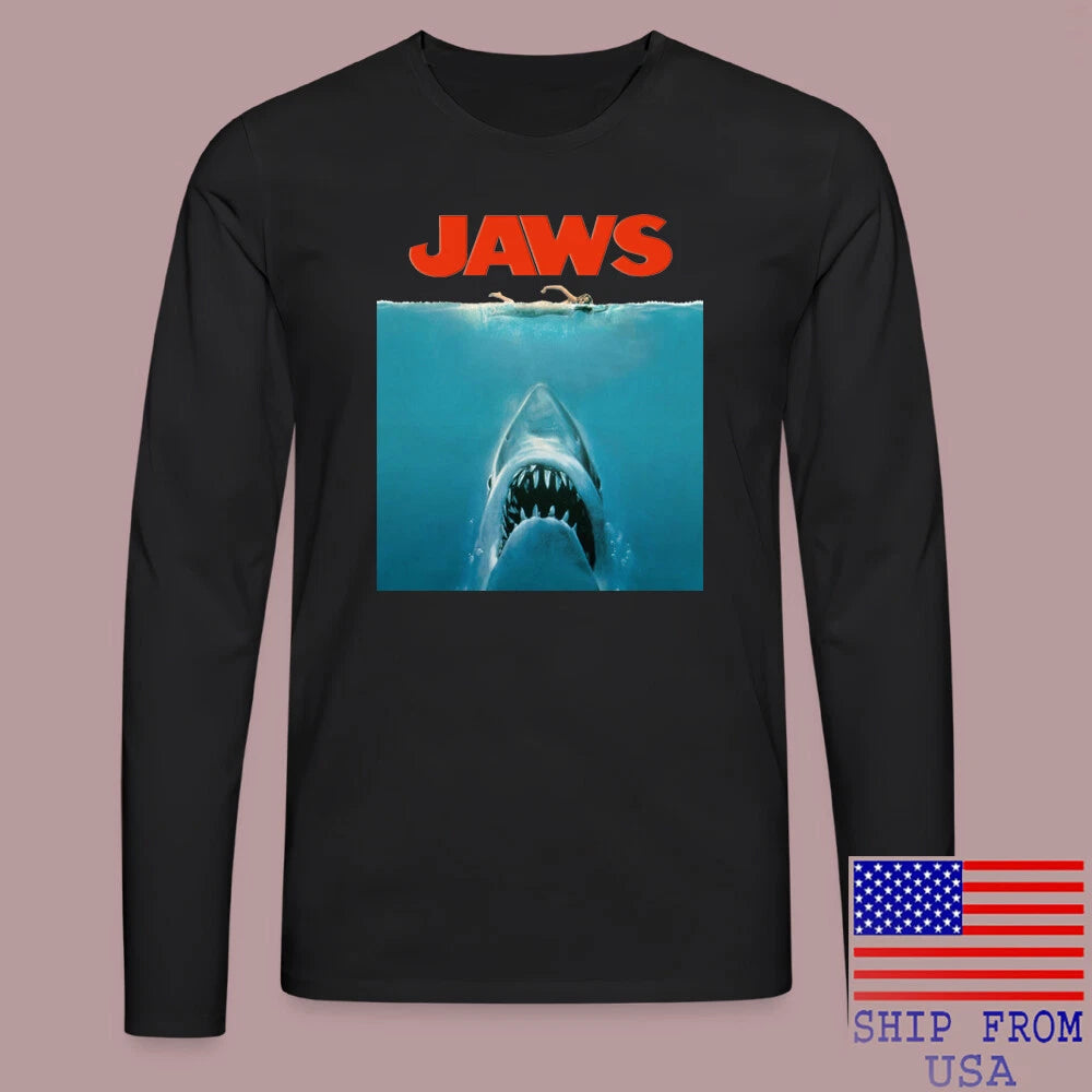JAWS Retro Movie Black Size S-2XL
