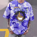 Mens casual camouflage hiphop print top made of polyester for daily wear