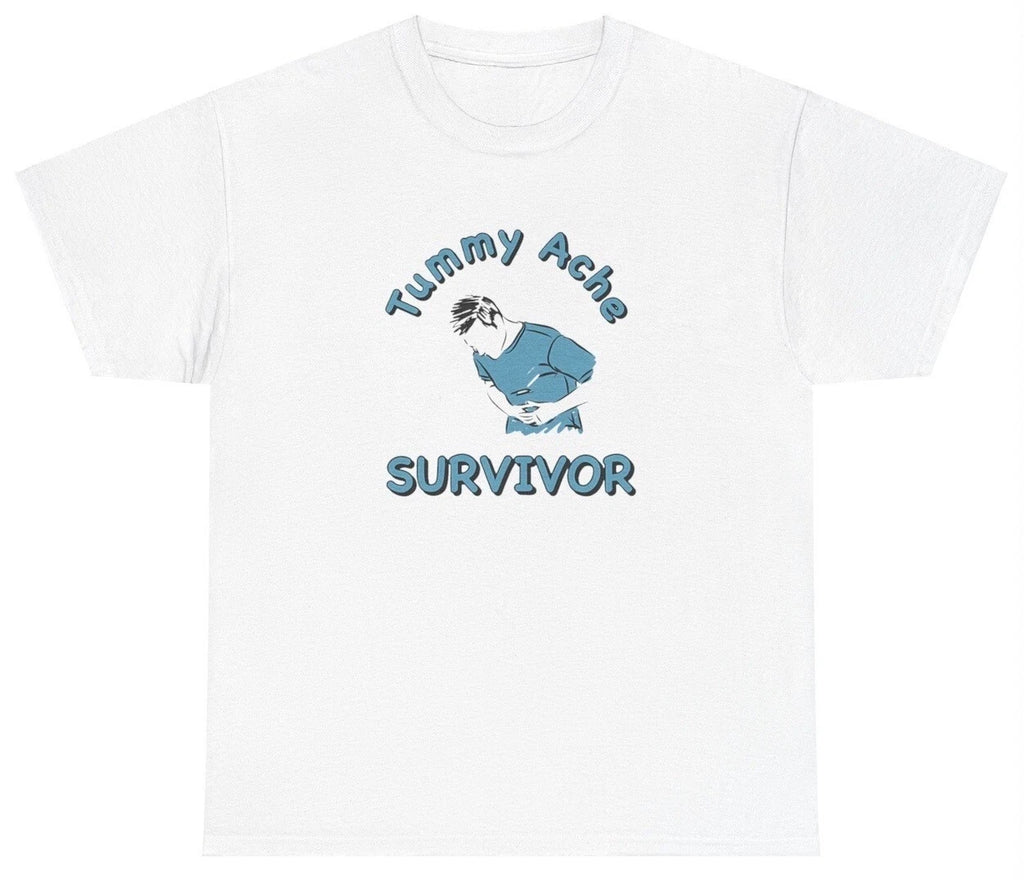 Tummy Ache Survivor T Shirt Funny Tummy Hurts Pain Pump Cover Meme Joke Gift Tee