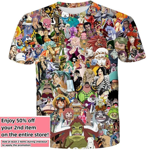 Anime Manga T-Shirt Cartoon Double-Sided Unisex Adult Size Large Medium Small