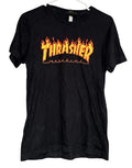Thrasher Magazine Flames Logo Skateboard T-Shirt Men’s Size Small Black Vtg Y2K