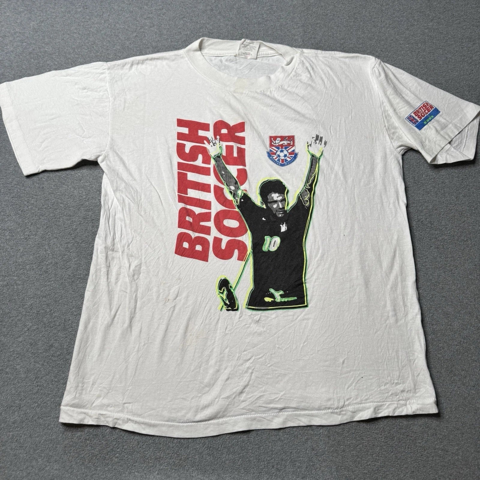 Vintage National Mills T Shirt Mens Large British Futbol England Soccer Sports