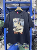 High Street Distressed Printed T-shirt Unisex Streetwear Casual Short Sleeve Top