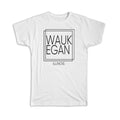Gift T-Shirt : WAUKEGAN Illinois Square Modern Minimalist Font