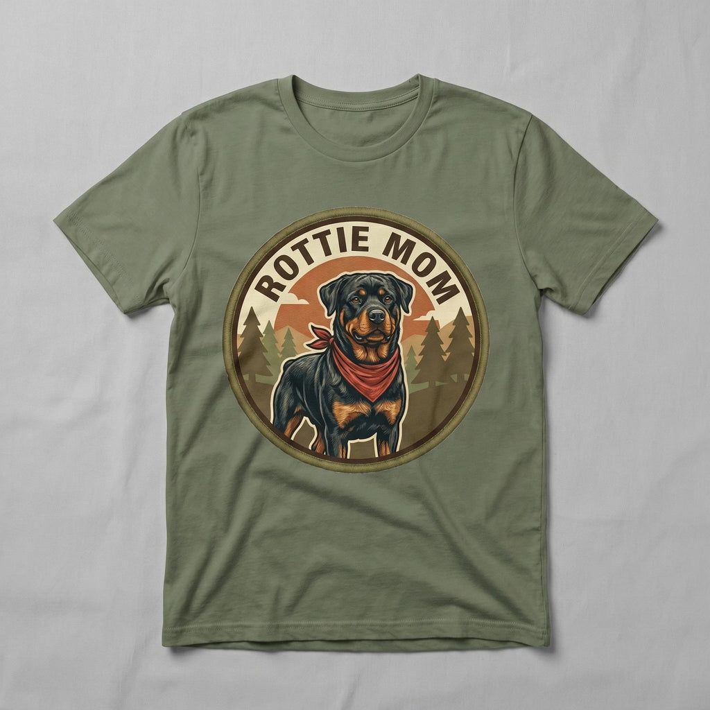 Rottweiler Mom T-Shirt Rottie Dog Gift Women Graphic Tee Mothers Day Cute