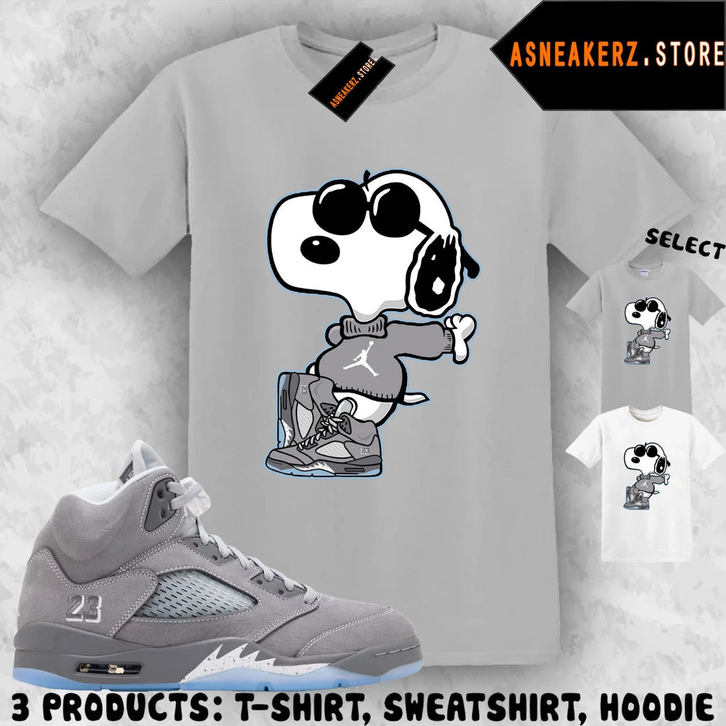 Shirt To Match AJ 5 Wolf Grey 2026 Sneaker Matching Sneakerhead Joe Cool T-Shirt