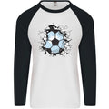 Football Smash Soccer Player Ball Mens L/S Baseball T-Shirt