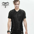 Devil Fashion Steampunk Gothic T-shirt Men Broken Hole Decoration Cotton Tops