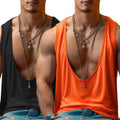 Sleeveless Men's Tank Top with Deep V Neck for Activewear and Daily Life