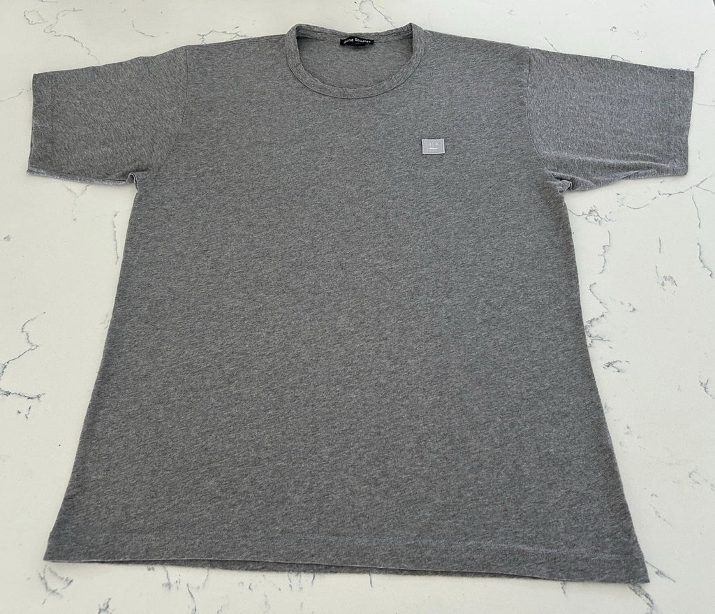 Acne Studios Nash Face T-Shirt Gray Men’s Large Stockholm Sweden Minimalist Tee