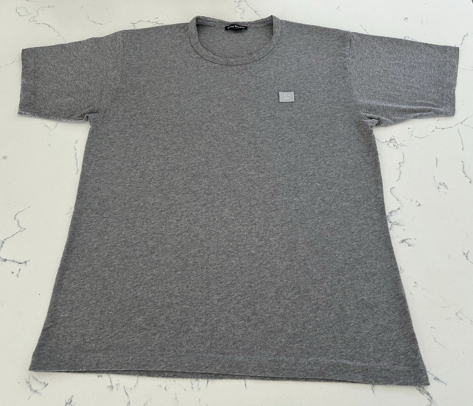 Acne Studios Nash Face T-Shirt Gray Men’s Large Stockholm Sweden Minimalist Tee