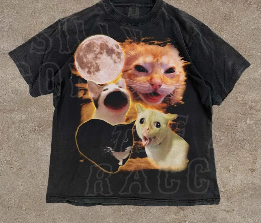 Funny Cat Shirt | Viral Internet Meme T-Shirt | Yelling Cat Meme Graphic Tee