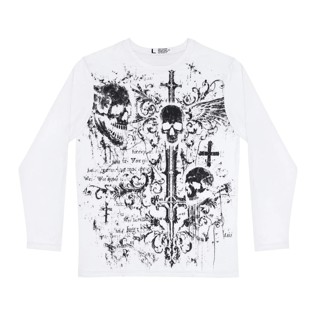 Gothic Skull Crosses Long Sleeve Shirt