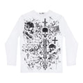 Gothic Skull Crosses Long Sleeve Shirt