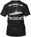 USS Myles C. Fox DD 829 Tee T-Shirt Made in the USA Size S to 5XL