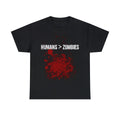 Humans Are Greater Than Zombies Graphic Tee Shirt, S-5XL