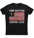 One Nation Under God Patriotic And Christian Religious Mens Cotton Black T-shirt