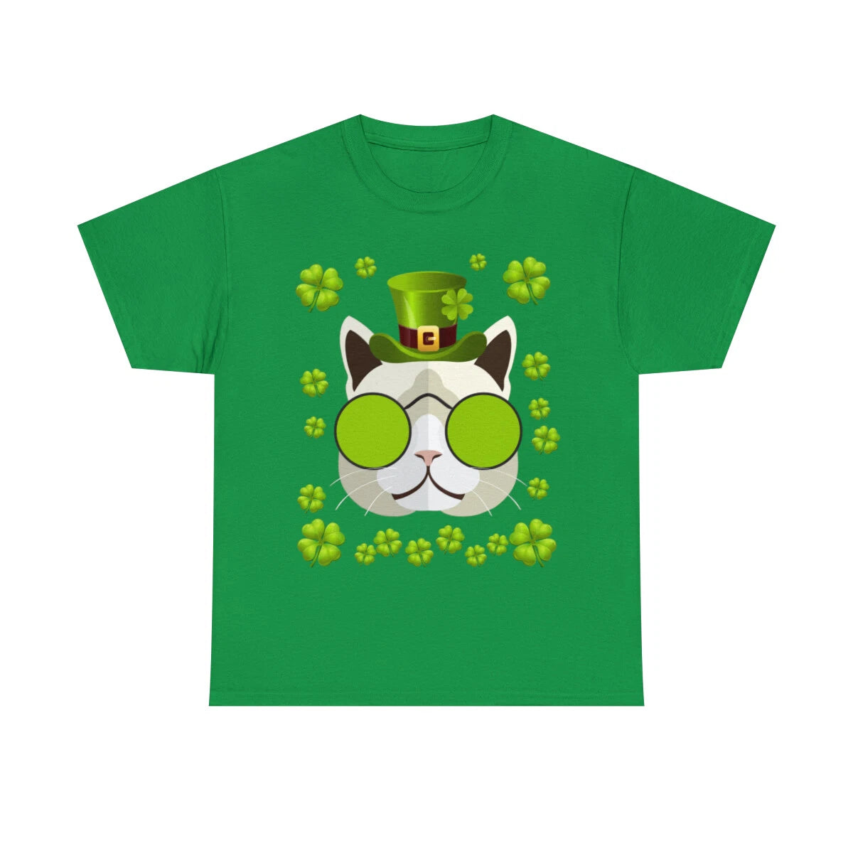 Irish Leprechaun Cat Graphic Tee Shirt