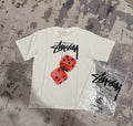 Stüssy Red Dice Graphic Tee Medium M Streetwear Y2K Skate T-Shirt Rare Box Logo